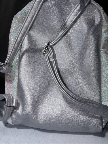 Justice Preowned Girls Mini Backpack/Silver Sparkle - Picture 4 of 8