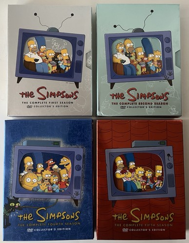The Simpsons DVD Lot of Complete 4 Seasons 1, 2, 4, 5 Collector Edition Box Sets