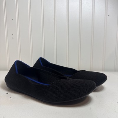 Rothy s The Flat Black Solid Round Toe Knit Shoes Women s Size 8 Washable