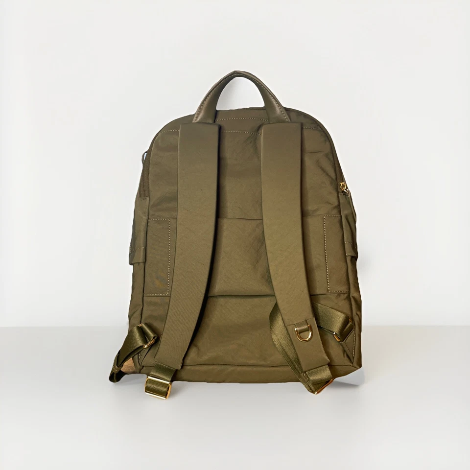 NWT Tumi Voyageur HALSEY 14.5 Nylon & Leather Laptop Backpack - OLIVE GREEN $425 - Image 2 of 4
