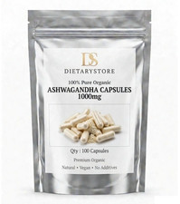 High Strength Ashwagandha 1000mg (100 Caps)Withania Somnifera Pure Organic Vegan