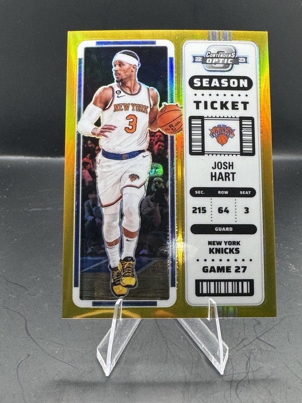 2022-23 Contenders Optic Josh Hart Gold Prizm 07/10 JERSEY MATCH 7-10=3 Knicks