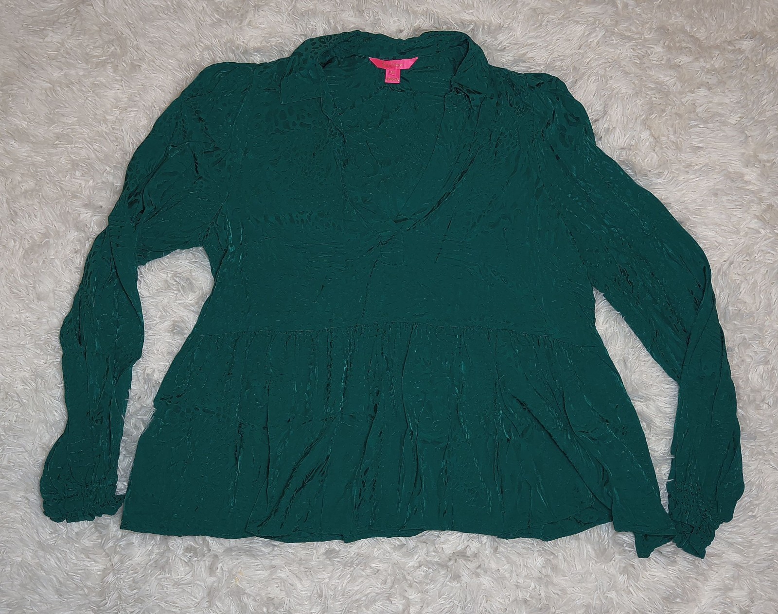 Lilly Pulitzer's Jaylene blouse Leopard Jacquard … - image 1