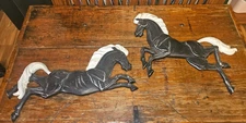 Vintage Mid Century Miller Studios 1960 Plastic Wall Hanging Horses Left & Right
