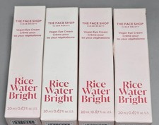 4 X RICE WATER BRIGHT - The Face Shop Vegan Eye Cream 0.67 FL OZ EA  EXP 5/27