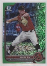 2022 Bowman Draft Chrome Green Sparkle Refractor 18/99 Landon Sims #BDC-72 0w27