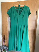 Damen Swingkleid bis Knie Grün 2XL V-Ausschn...