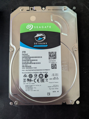 3TB Seagate Skyhawk SATA hard drive DVR video surveillance ST3000vx009 1 hour