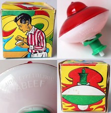 Rare Vintage 70's Greek Plastic UFO Shaped Spinning Top Toy Spinner Greece New 