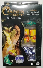 Spin Master Games Campaign dice 3 sets with storage pouch and tray