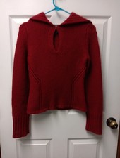 Express Merino Wool/angora Keyhole Collared Sweater size S Small Maroon red
