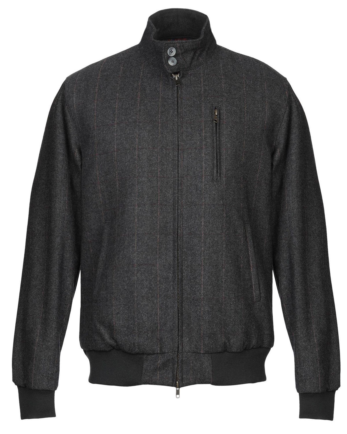 Мужская куртка-бомбер на подкладке из смеси шерсти Sun 68 большого размера серого цвета 16390₽