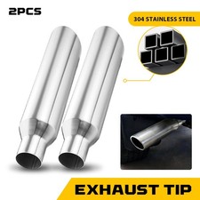 Pair Of 2.5 Inch Inlet Exhaust Tips 4 Inch Outlet 17 Inch Long Stainless Steel Pair Of 2.5 Inch Inlet Exhaust Tips 4 Inch Outlet 17 Inch Long Stainless Steel