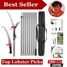 Versatile Manual Pole Saw: 7.2-27FT Tree Pruner with Steel Blade & Storage Bag