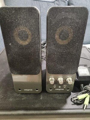 Creative GigaWorks T20 Series 2.0 Multimedia Speaker System +Audio Cable Tested 
