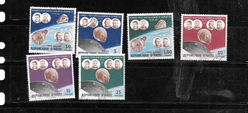 HAITI HAITIAN SC#544-7,C263-4 1966 GEMINI SPACE PROGRAM CTO USED PICTORIAL SET