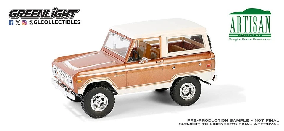 1973 FORD BRONCO HOT GINGER METALLIC 1/18 DIECAST MODEL BY GREENLIGHT 19144