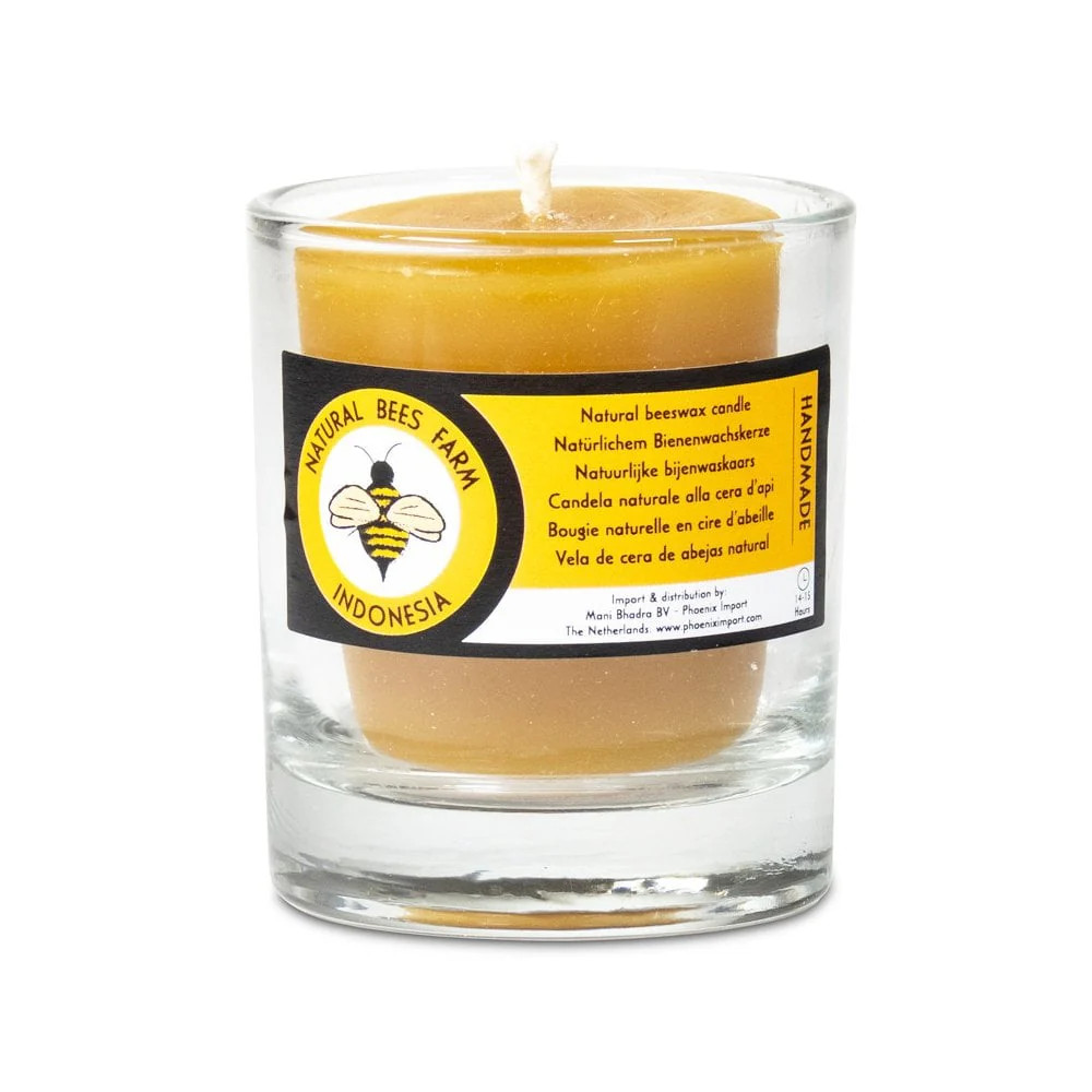 Beeswax Votive Candle in Glass – 4.5cm (Up to 16 Hour Burn)