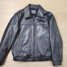 Dockers Leather Jacket Mens L Black Genuine Q...