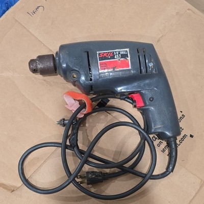 SKIL 457 Corded Electric Drill 3/8 in Keyed Chuck Reversing Speed w/ Key