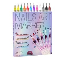 12 Colors Nail Art Pens Set, DIY Nail Art Markers Drawing Painting Line