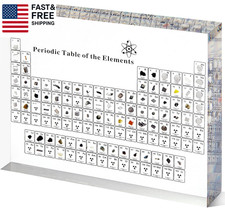 Periodic Table with Real Elements Inside, Acrylic Periodic Table Display with 83
