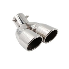 Universal Dual Twin Exhaust Tip Pipe Trim Tail Muffler Pipe Stainless Steel 76mm