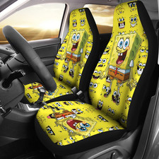 Spongebob Squarepants Theme Ver5 Funny Cartoon Car Seat Covers Set Of 2
