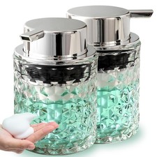 Foaming Hand Soap Dispenser, Refillable Clear Glass Pump Bottles for Liquid o...