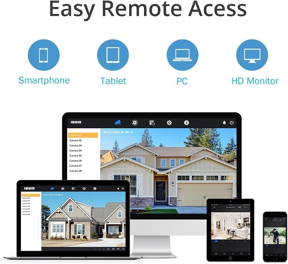 8CH 1080P Hybrid DVR & NVR CCTV System with 1TB HDD - Smart Security Solution