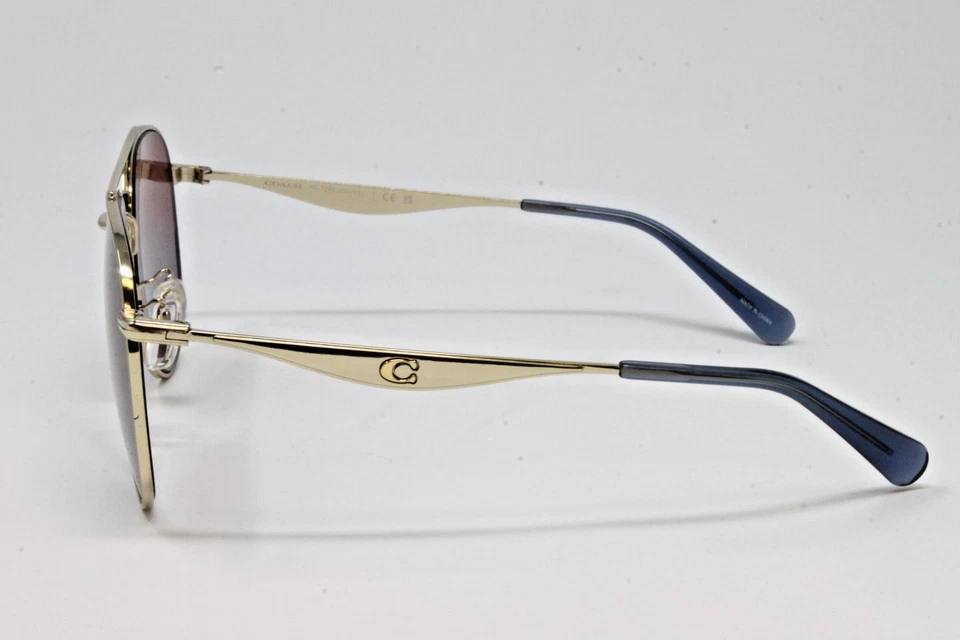 Coach HC7169-90050Q Shiny Light Gold 57mm Metal Aviator Women's Sunglasses - Image 3 of 4