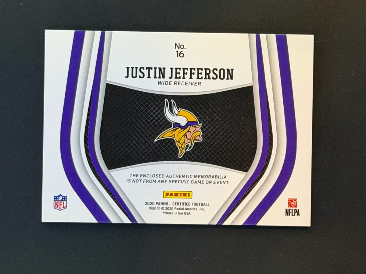 2020 Panini Certified Justin Jefferson #16 Mirror Purple Rookie
