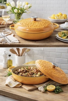 Le Creuset Braiser Signature Cast Iron Olive Branch 3.5 Qt Nectar