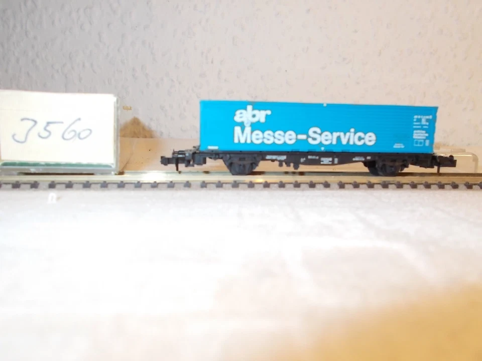Minitrix 3560 Container-Tragwagen abr Messe-Service, (fest) Lbgjs 598, Contrans