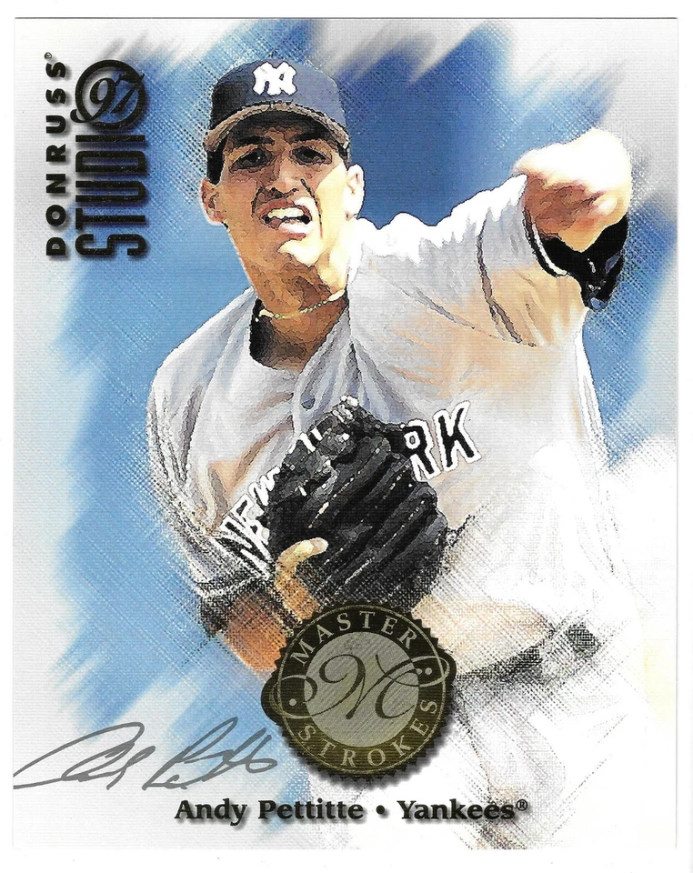 Andy Pettitte 1997 DONRUSS STUDIO MASTER STROKES 8x10 JUMBO CARD #6of24 Yankees - Image 2 of 2
