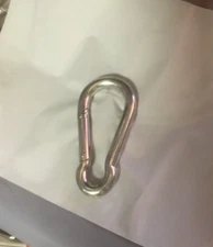 3" Carabiner Clip Snap Hook Spring Loaded Steel 5/16" LOT OF 4 FREE SHIPPING