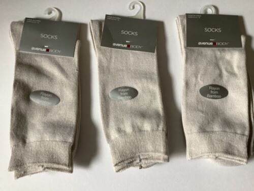 3 PAAR DAMEN QUEEN SIZE BAMBUS SOCKEN * NEU MIT ETIKETT * CREME * AVENUE BODY