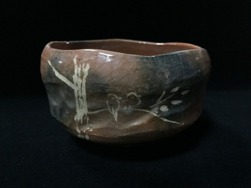 O0991 Japanische Keramik Teezeremonie Schale Tasse CHAWAN Vintage signiert MATCHA