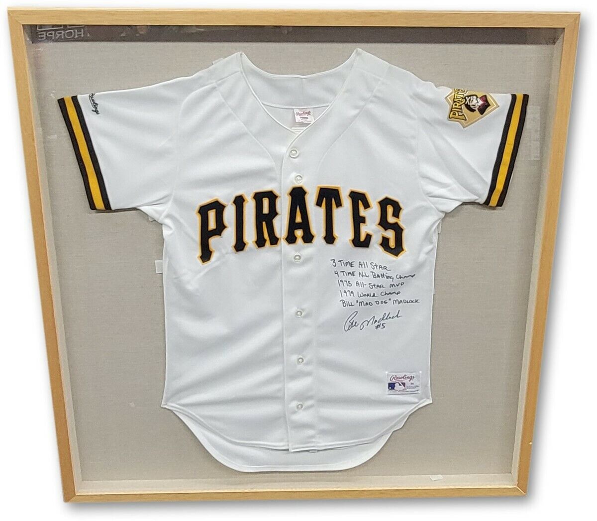 Bill Madlock Autographed Signed Framed Jersey Pirates Stat Inscribed PSA