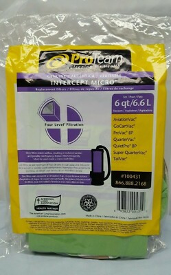 ProTeam micro filter pack of 10-100431 - LEVEL 4 FILTRATION - LOT OF 20(10 PKS)