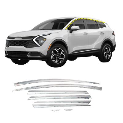 Rain Guards for Kia Sportage 2023-2024 (8PCs) Chrome Finish Tape-On Style