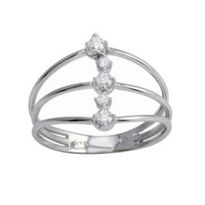 Sterling Silver CZ Stones Ladies Ring