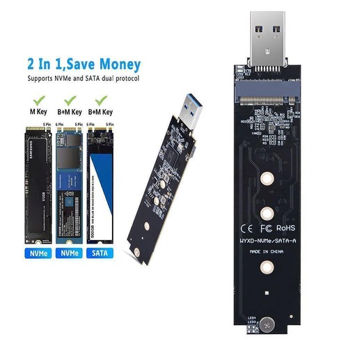 M.2 To USB 3.1 Type C Riser Boards NGFF B+M Key SATA/NVME NEW For X2V7 X4G4 W0E7 - Photo 8/13