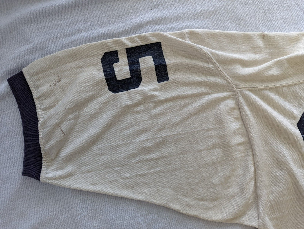 Vintage 40s 50s Champion Knitwear Football Jersey White Blue Vintage 40s 50s Champion Knitwear Football Jersey White Blue