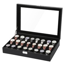 Watch Box, 24 Slots Leather Watch Case, Watch Box Organizer Jewelry Storage Gift