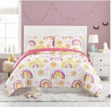 Urban Playground Comforter Set Bedding, Twin -Twin XL Rainbow Suns New 110 MRP