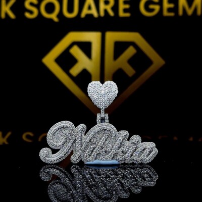 All Moissanite Custom Number & Letter Hip-Hop Charm Men's 925 Silver Pendant