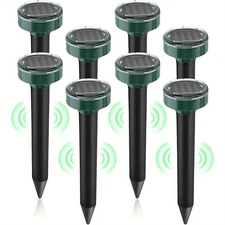 8x Mole Repellent for lawns Gopher Repellent Ultrasonic Solar SnakeRepellent