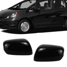 1Pair Black Left+Right Side Rearview Mirror Cap Cover For Honda Fit/Jazz 2009-13