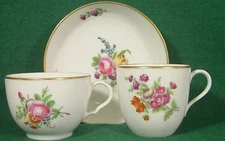 Old Paris Courtille Trio Tea Cup Coffee Cup Saucer c1775 French Porcelain 18thc